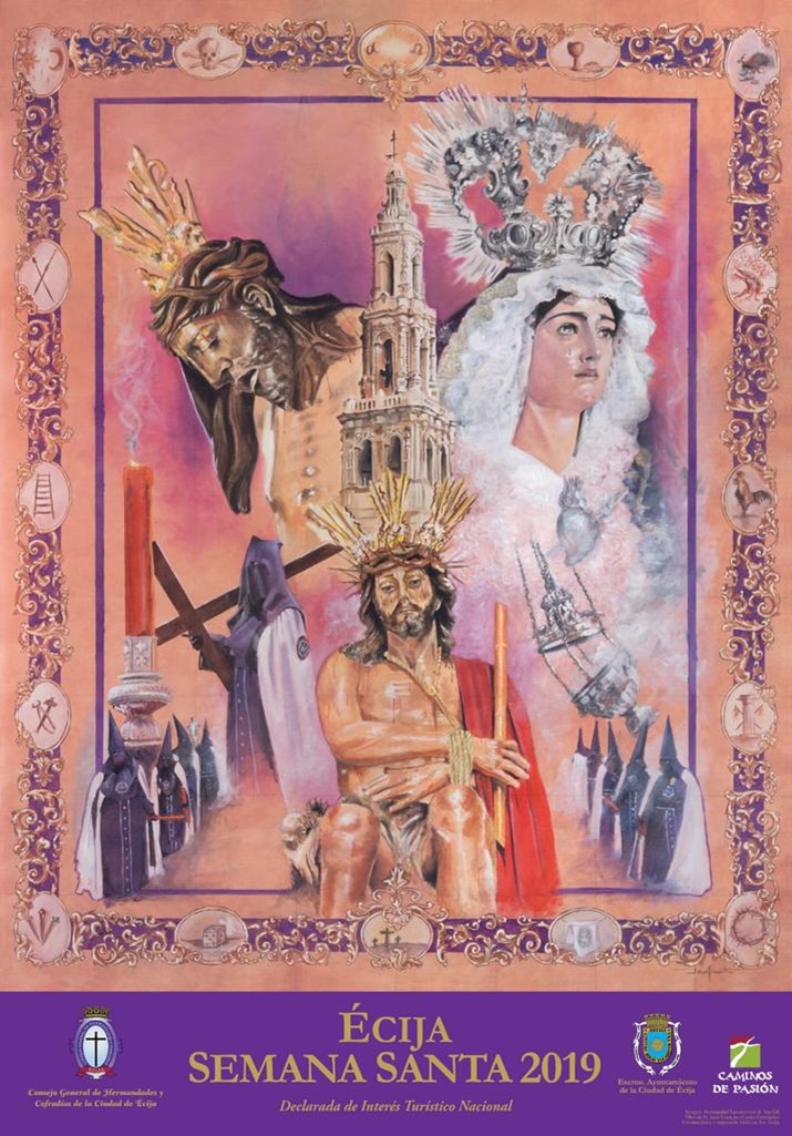 cartel anunciador de la Semana Santa de Écija 2019
