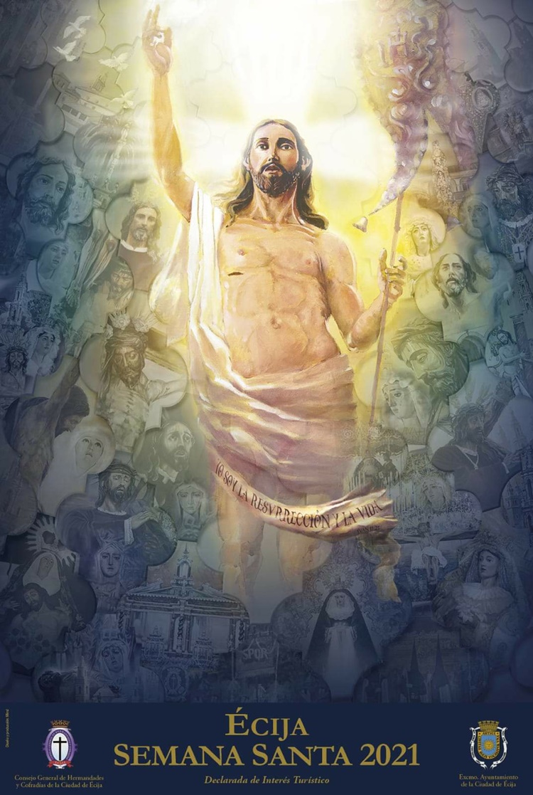cartel anunciador de la Semana Santa de Écija 2021
