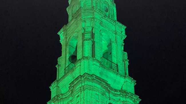 Écija se ha iluminado un año más de verde con motivo del Día Mundial contra la ELA
