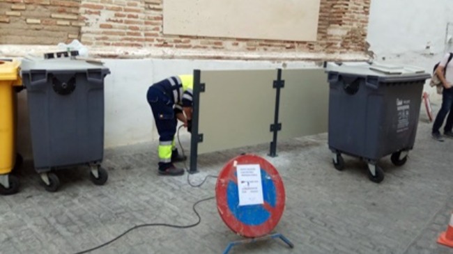 trabajos ocultación contenedores de basuras