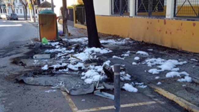 contenedores quemados