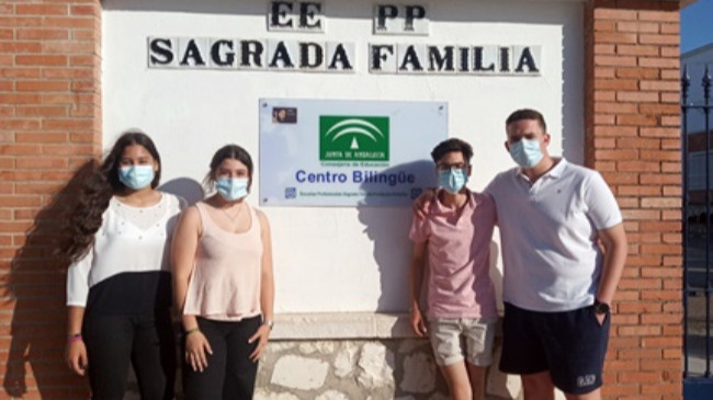 alumnos de 1º de Bachillerato de Ciencias Sociales Elena Laguna, Valentina Pérez, Francisco Márquez y Antonio Jiménez